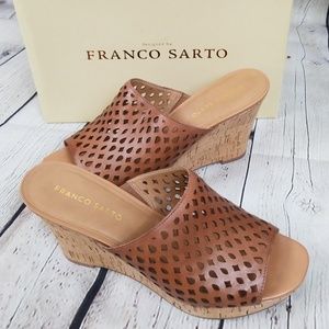 Franco Sarto Tan Slide In Wedges